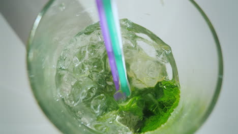 to drink a cool cocktail mojito a first-person view pov video