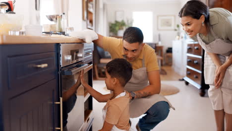 cooking, oven and help with family in kitchen