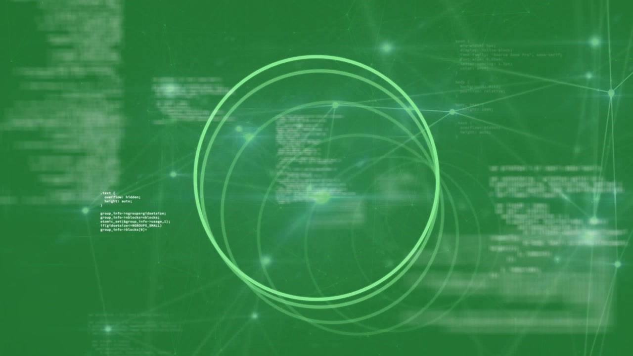 Animation of network of connections over data processing