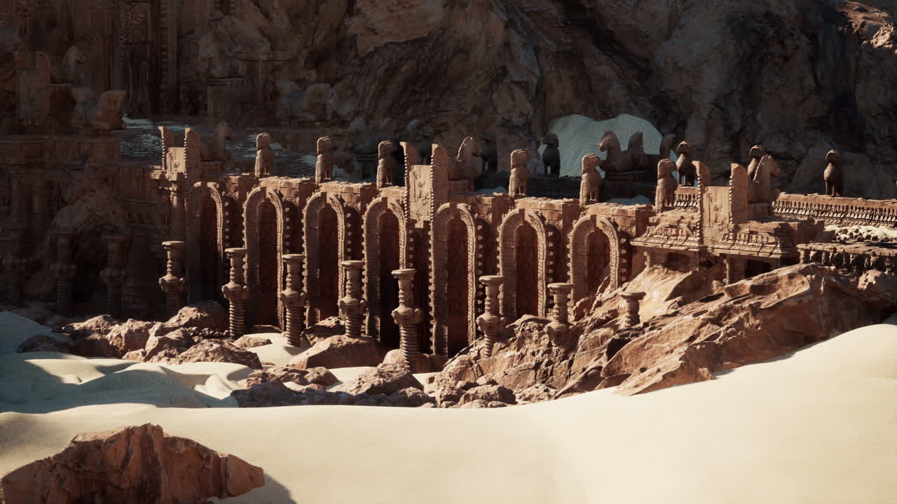 사막 에 있는 고대 유적 들