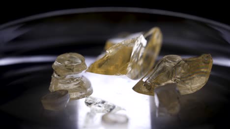 close-up of yellow crystals