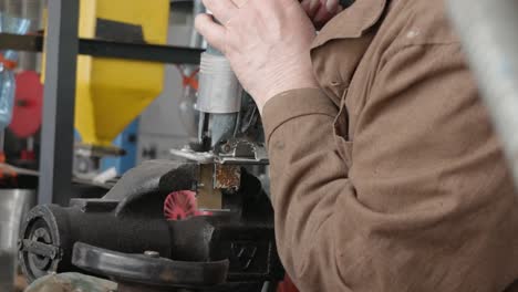 cutting metal billet. working with a fretsaw