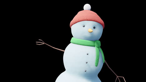 Animation-of-christmas-snow-man-moving-on-black-background