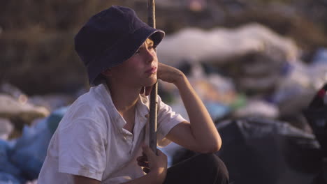 a child in a polluted area