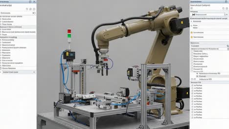 advanced industrial robotic arm in action: demonstrating precision handling and control in automated manufacturing processes