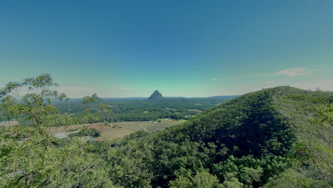 panoramic view of mount tibrogargan from mount coochin, glasshouse mountains, queensland