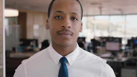 portrait african american businessman looking confident manager in corporate office attractive male executive with successful career in business management professional at work