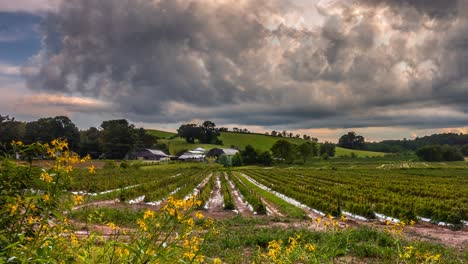 time lapse of clouds over blue ridge mountains in asheville north carolina