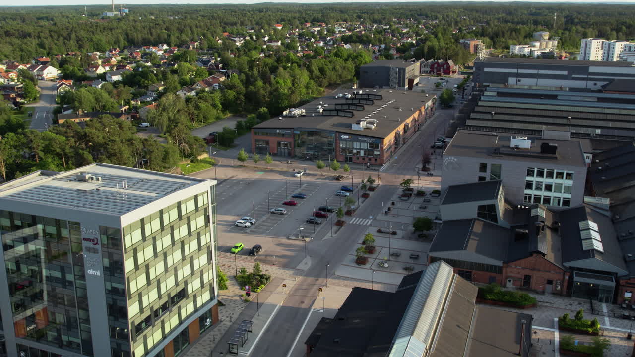 Produktionstekniskt Centrum Government Office Building In Trollhättan, Sweden. Aerial Establishing Shot