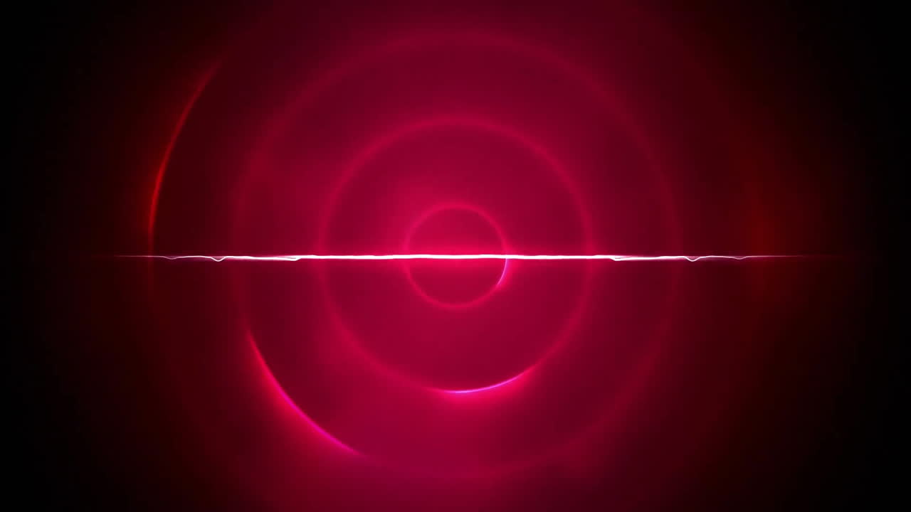 Animation of blue hexagons over red circles on black background