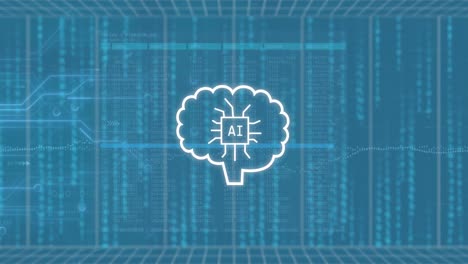 Animation-of-ai-data-processing-over-binary-coding-with-ai-icons