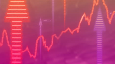 financial graph and data analysis animation on blurred background