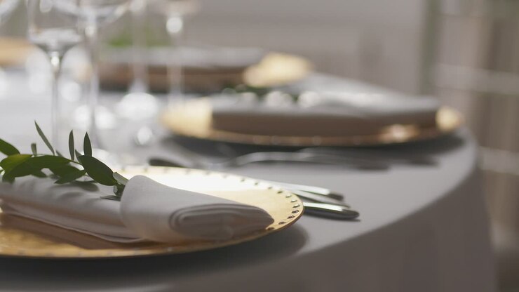 gedeckter tisch für das hochzeitsessen 17