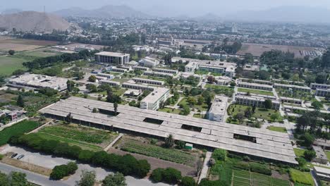 aerial video made with drone of a election venue for presidential and congress in peru