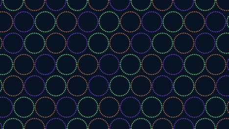 círculos flotantes vibrantes patrón colorido en fondo oscuro