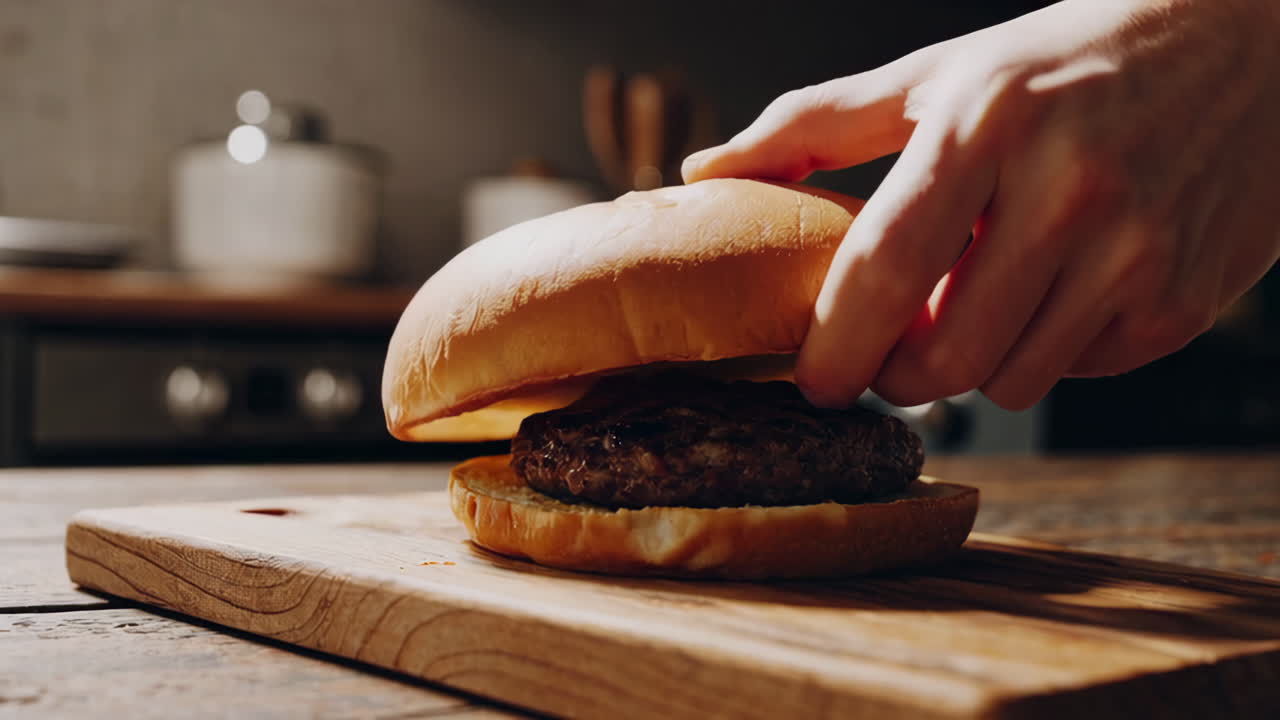 햄버거를 만들고