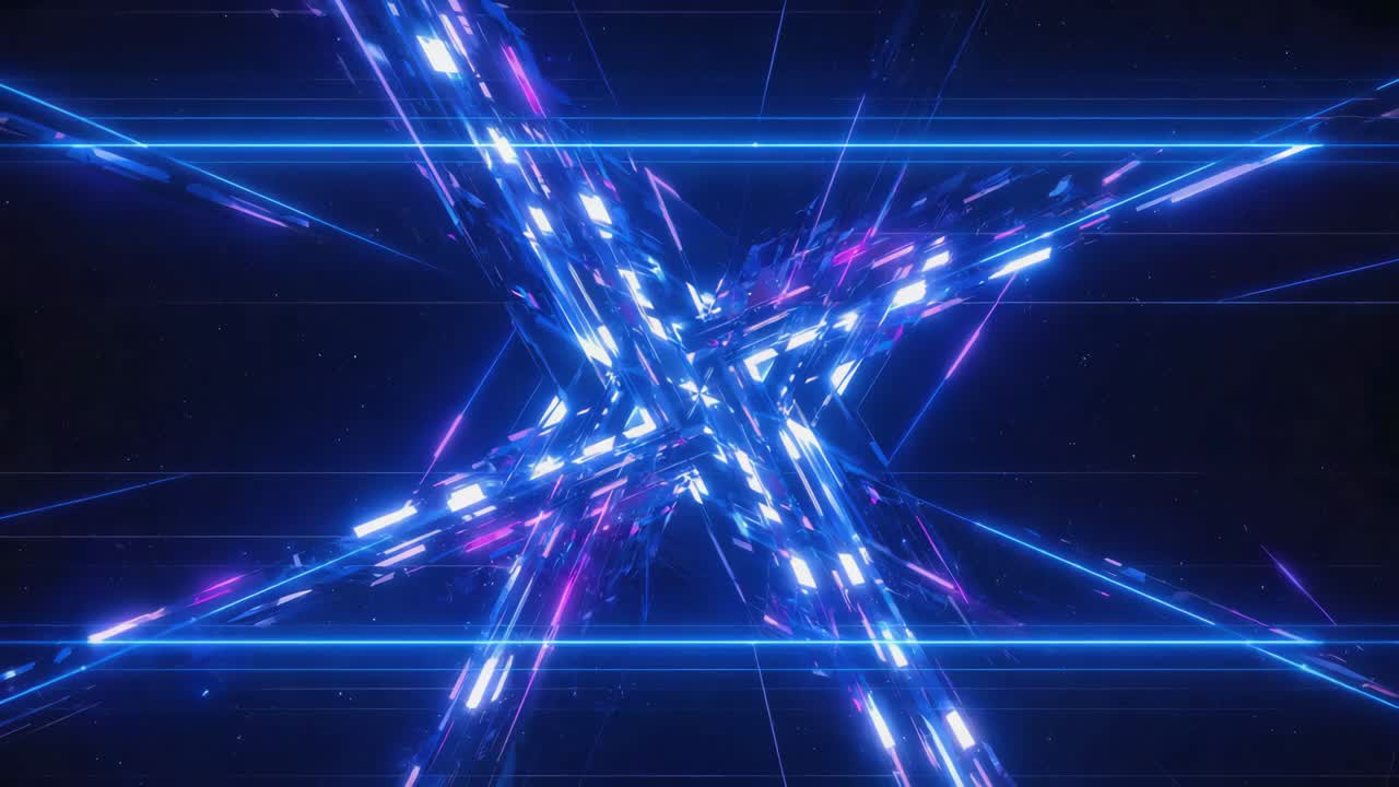 Abstract Geometric Lines with Neon Glow