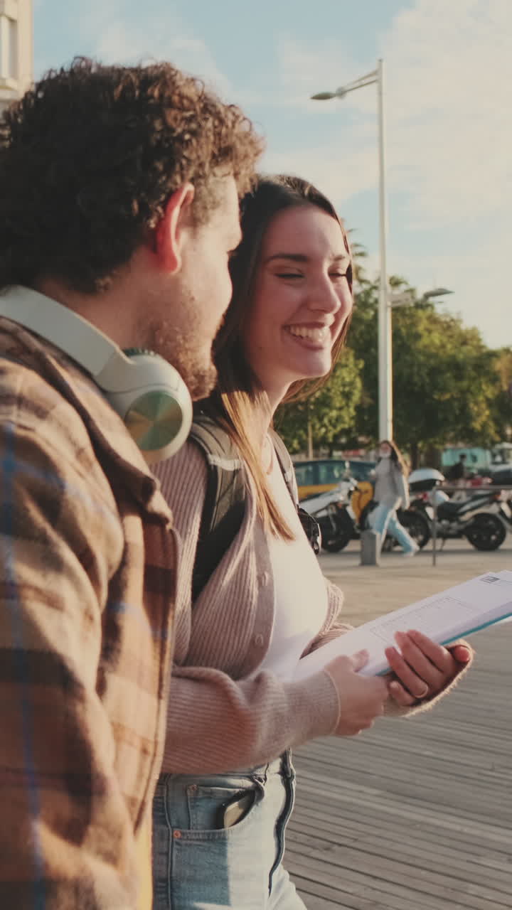 A couple walking outdoors in the city