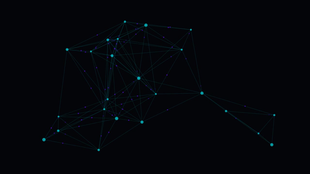 Abstract Digital Network Connection with Glowing Nodes and Lines