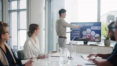 business meeting on renewable energy