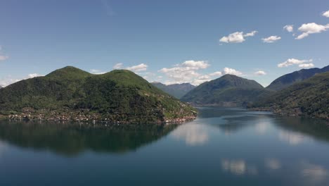 aerial view of lake lugano from porto ceresio