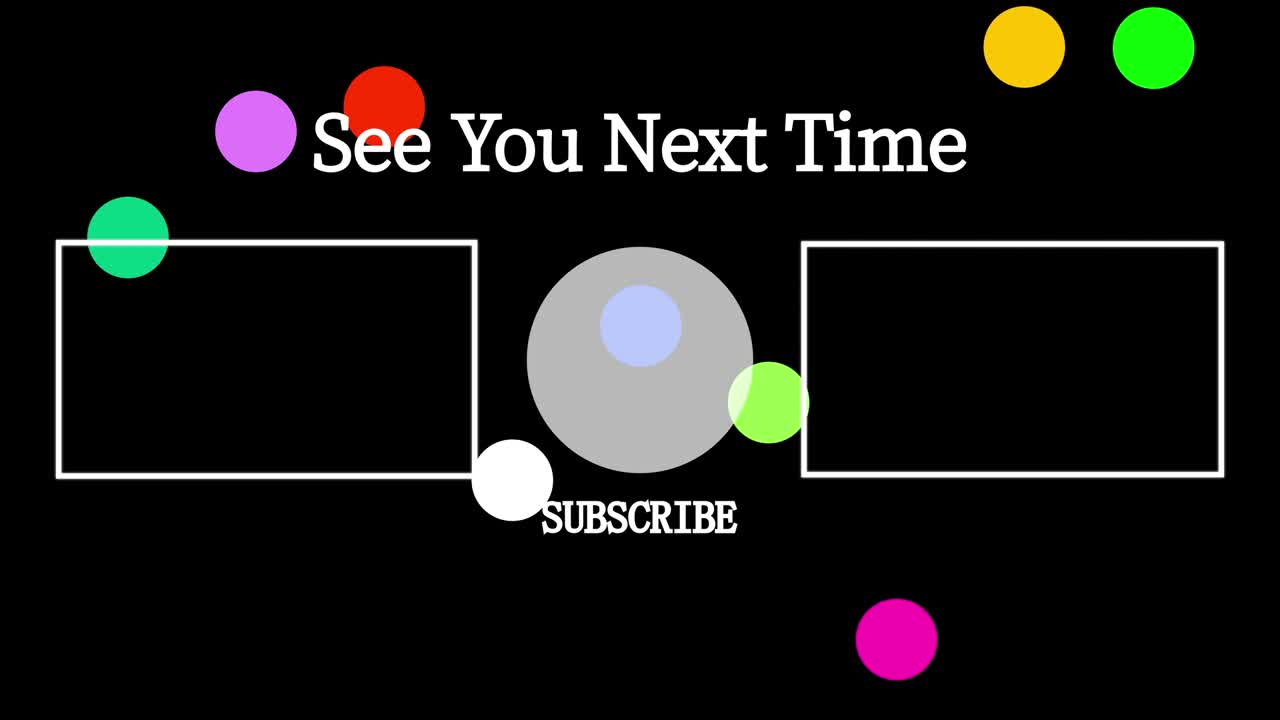 다채로운 공 구 끝 카드 끝 화면 모션 그래픽