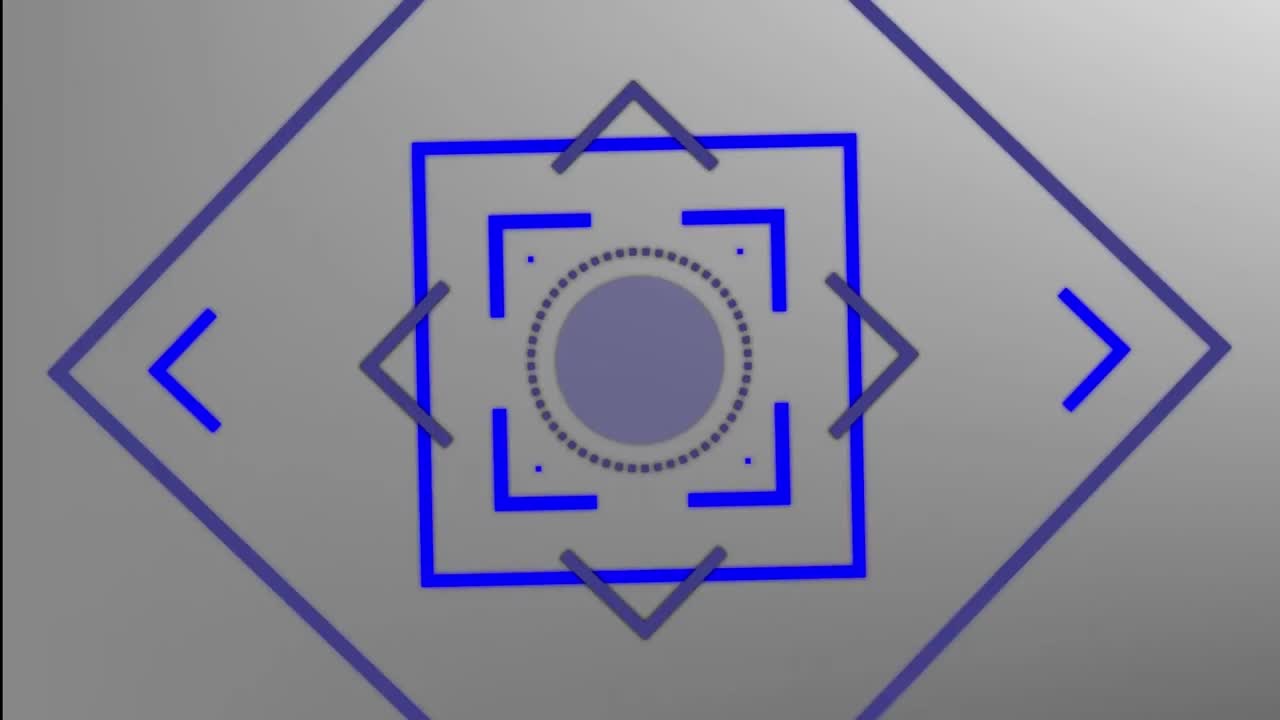 анимация начального текста на неоновых геометрических фигурах на сером фоне