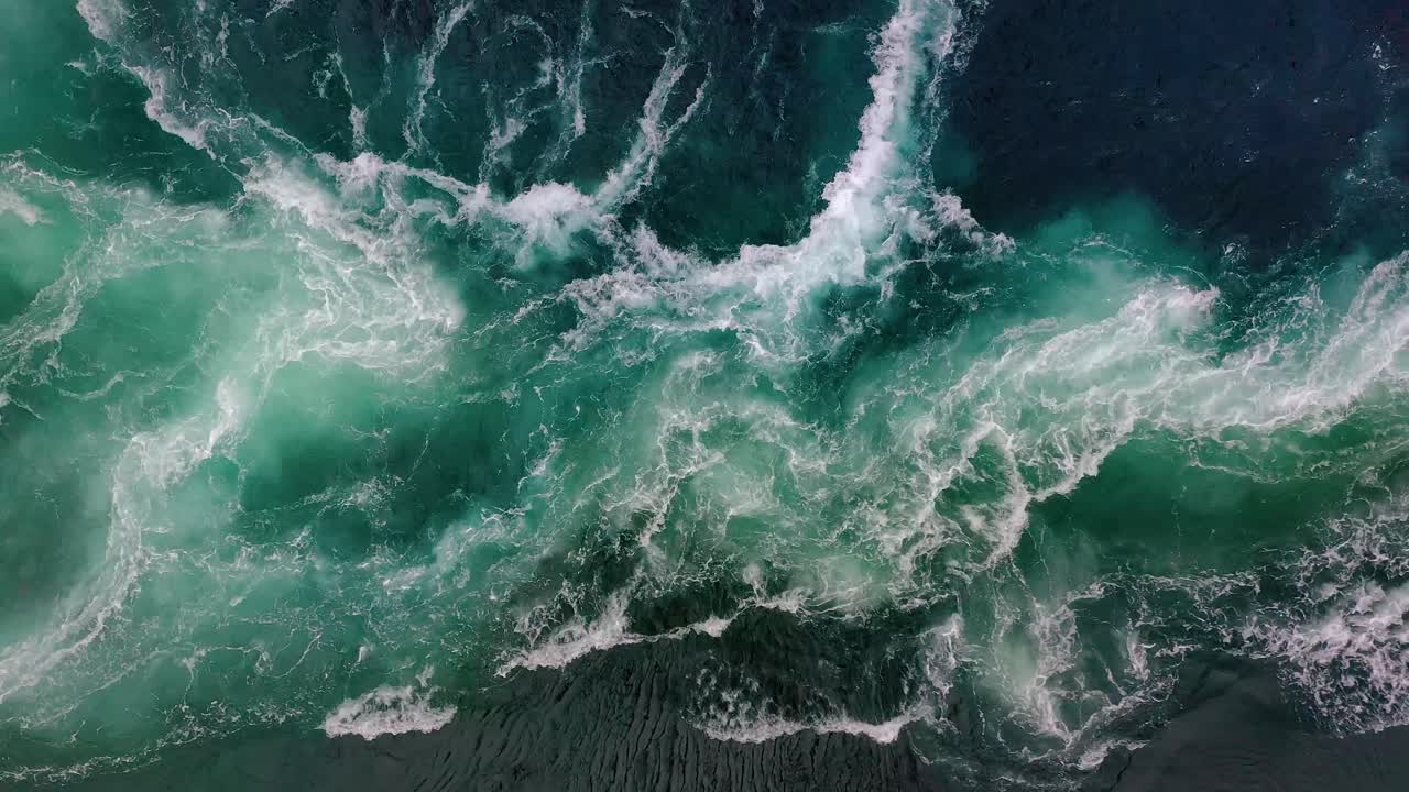 Waves of water of the river and the sea meet each other during high tide and low tide.