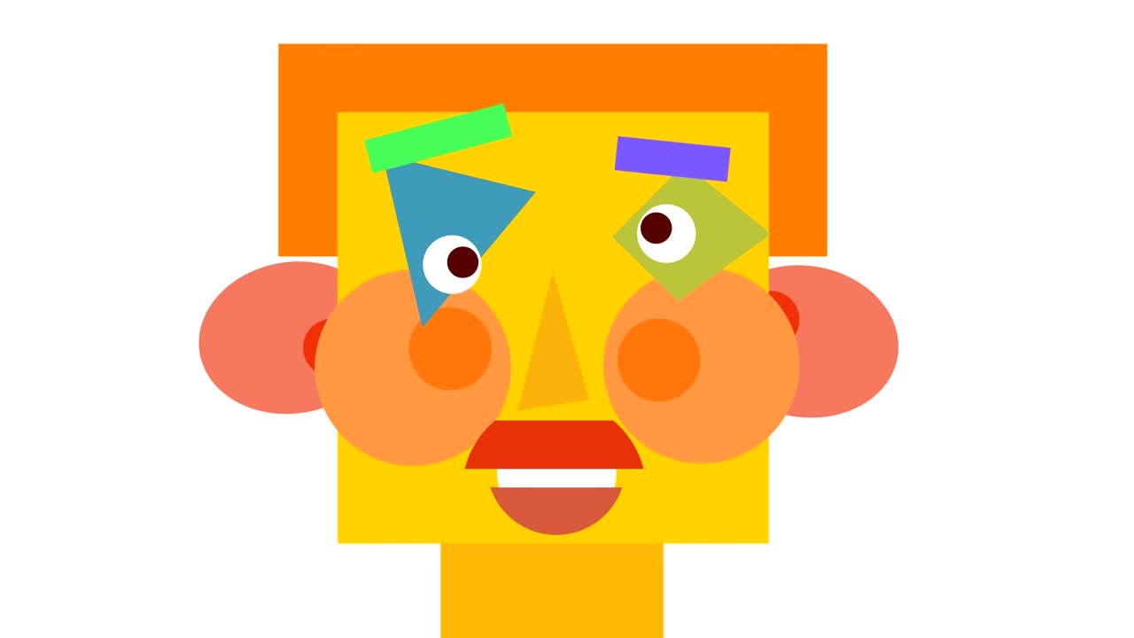 animación abstracta en bucle de una cabeza cuadrada