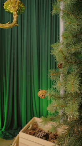 cozy christmas holiday ambiance with festive pine accents
