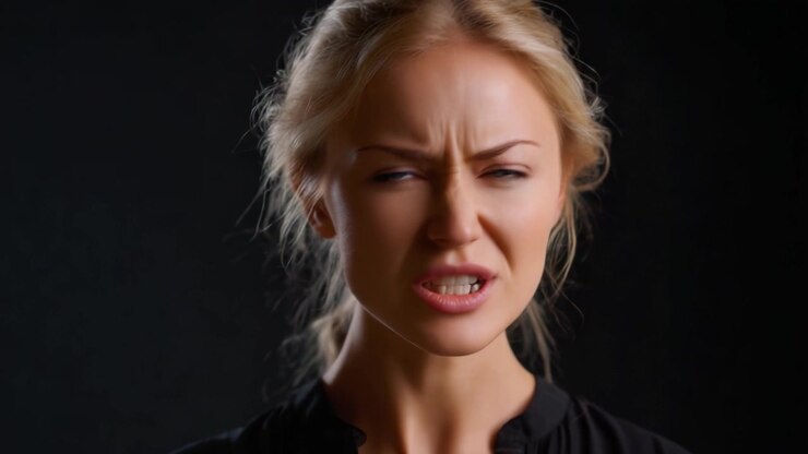 A series of expressive facial reactions showcasing confusion and frustration, highlighting the emotions conveyed by the subject through body language and gaze.