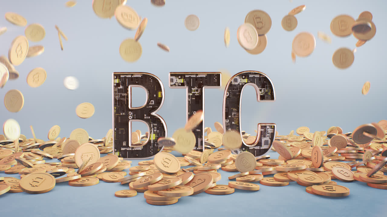 Bitcoin (BTC) Cryptocurrency Coin Graphic Design