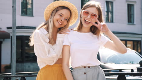 two friends enjoying a sunny day