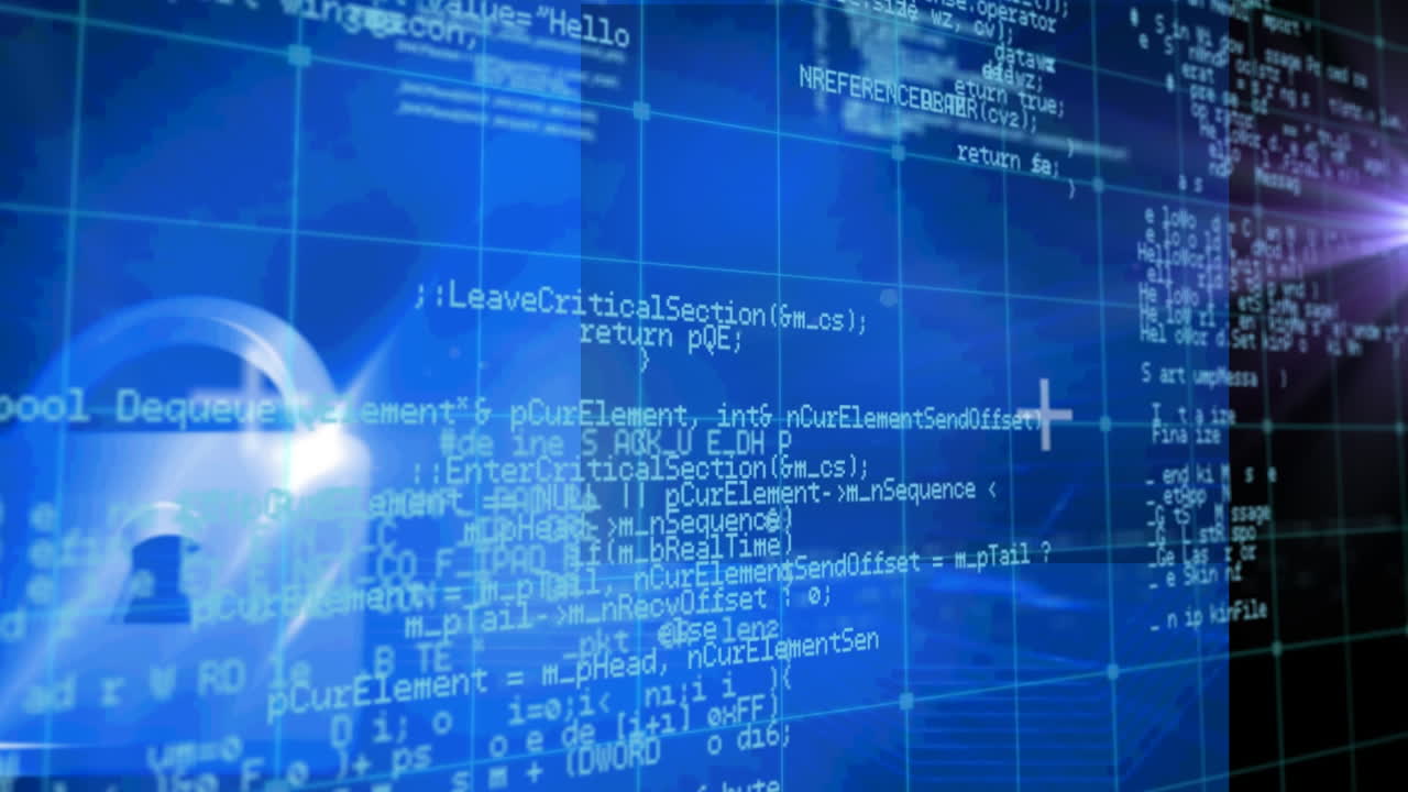 보안 패드 잠금 프로세서 코어의 애니메이션