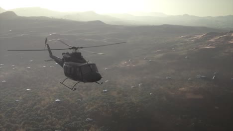 slow motion united states military helicopter in vietnam