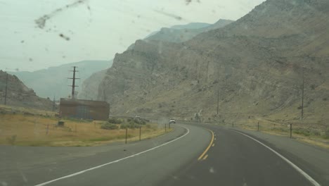 a cool drive through the mountains of wyoming near the city of cody