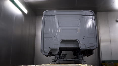 truck cab in paint booth