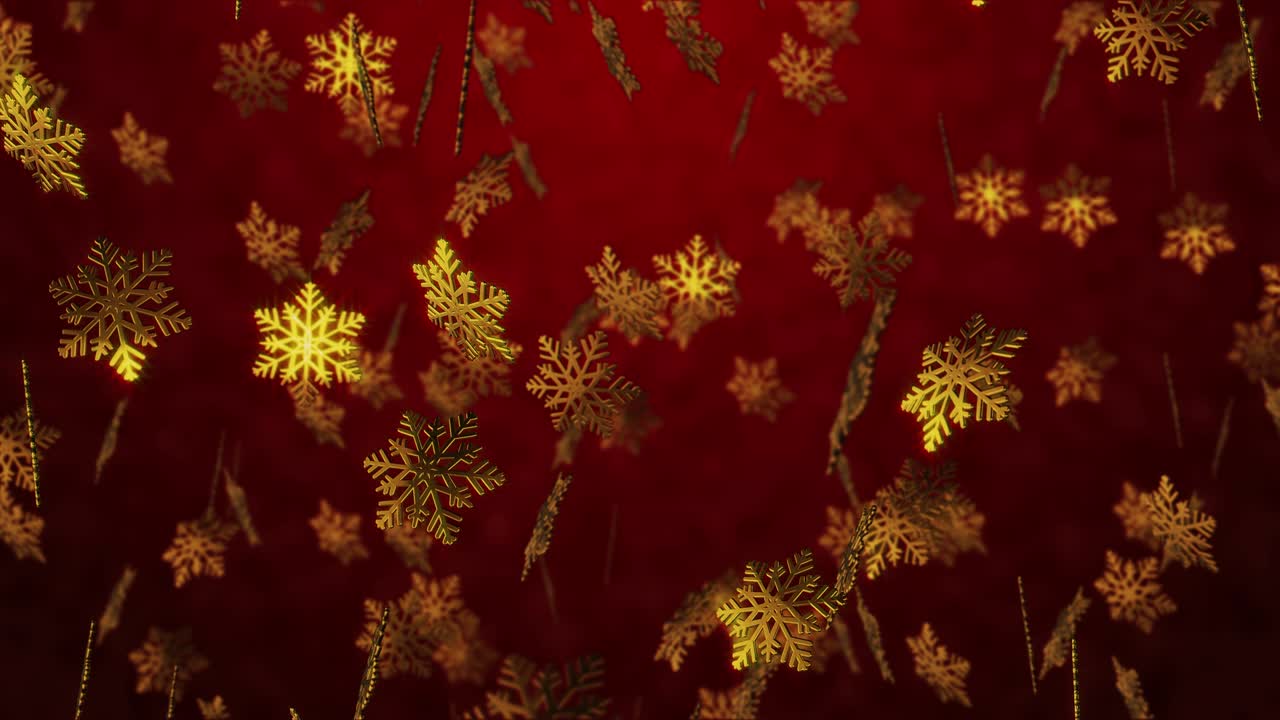 새해 빨간색 원활한 루프 가능한 배경과 황금색 눈알 4k 3d 렌더링