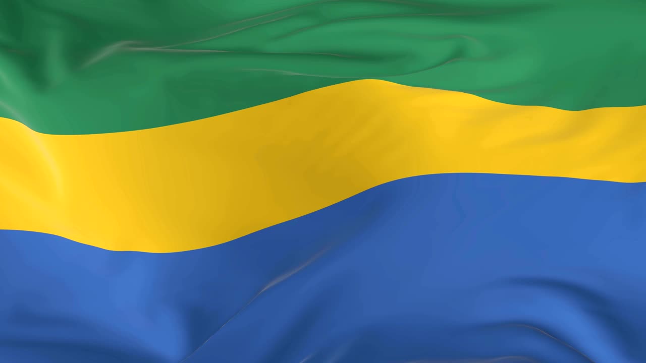 agitando la bandera en bucle como fondo gabón