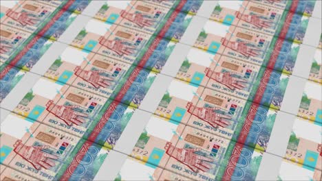 200 kazakhstani tenge banknotes printed by a money press