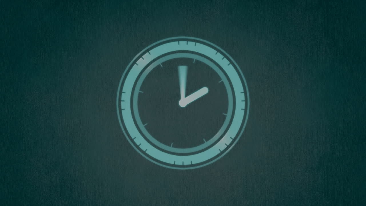 animación del reloj sobre un fondo gris