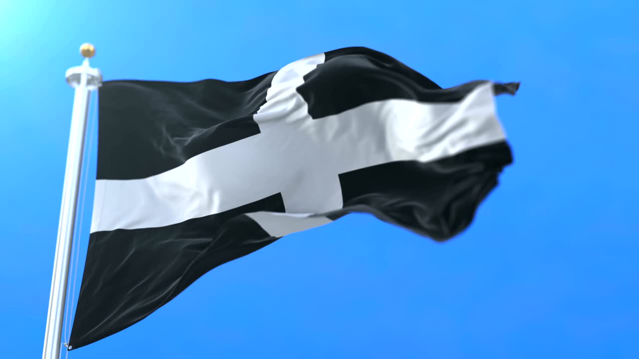 Bandiera della contea inglese della Cornovaglia nel sud-ovest dell'Inghilterra. Loop