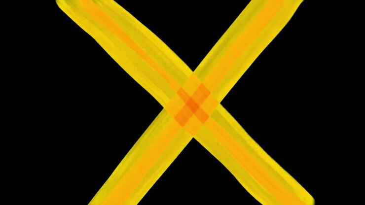 Animeret håndtegnet X-symbol, der overgår til green screen