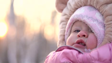 baby girl in winter wonderland