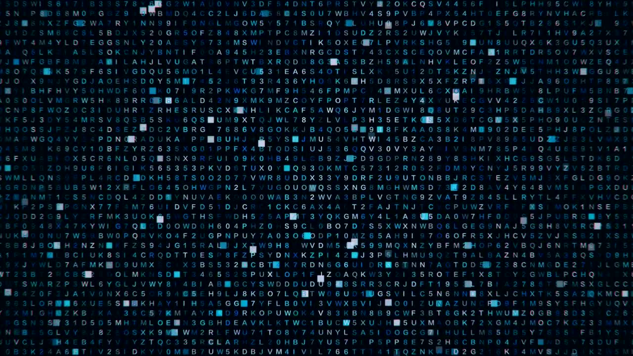 Blue screen binary code screen,4k 3d rendering video.(4096x2160)