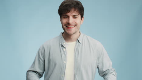 man celebrating with joyful expressions