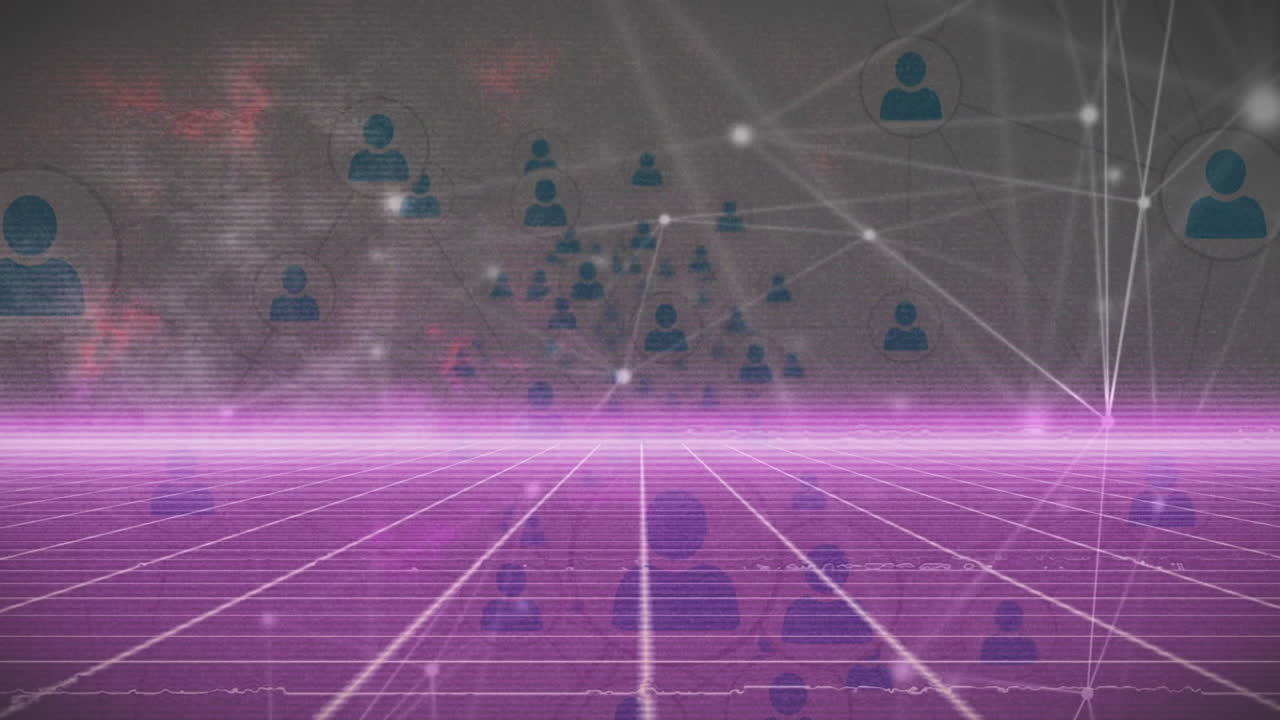 ⁇ 색 배경에 연결 네트워크와 빛 트레일의 애니메이션