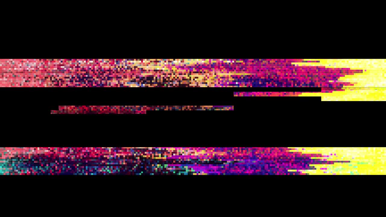 Unique Design Digital Pixel Noise Glitch Error Video Damage, Black Screen - Use opacity add or screen mode for overlay your video with leak.