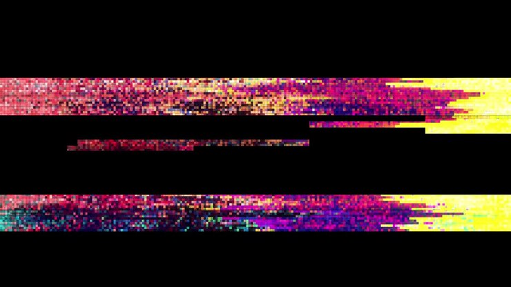 Unique Design Digital Pixel Noise Glitch Error Video Damage, Black Screen - Use opacity add or screen mode for overlay your video with leak.