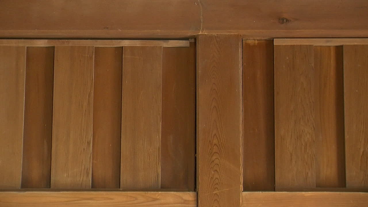 日本家中的hinoki木板